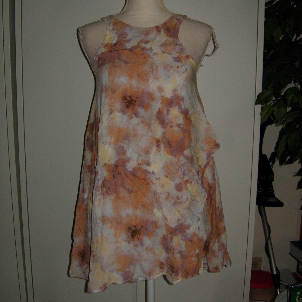 Anthropologie Silence + Noise Floral Layered Tie Back Tank Dress XS